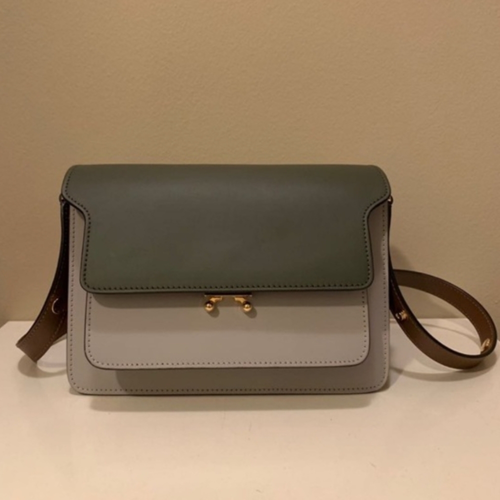 Marni Gray and Green Crossbody Bag